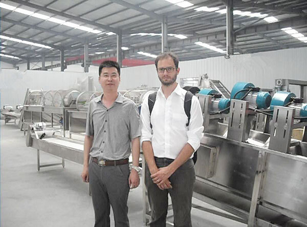 France customers visited us for poultry slaughtering equipment and chicken feet processing machines.